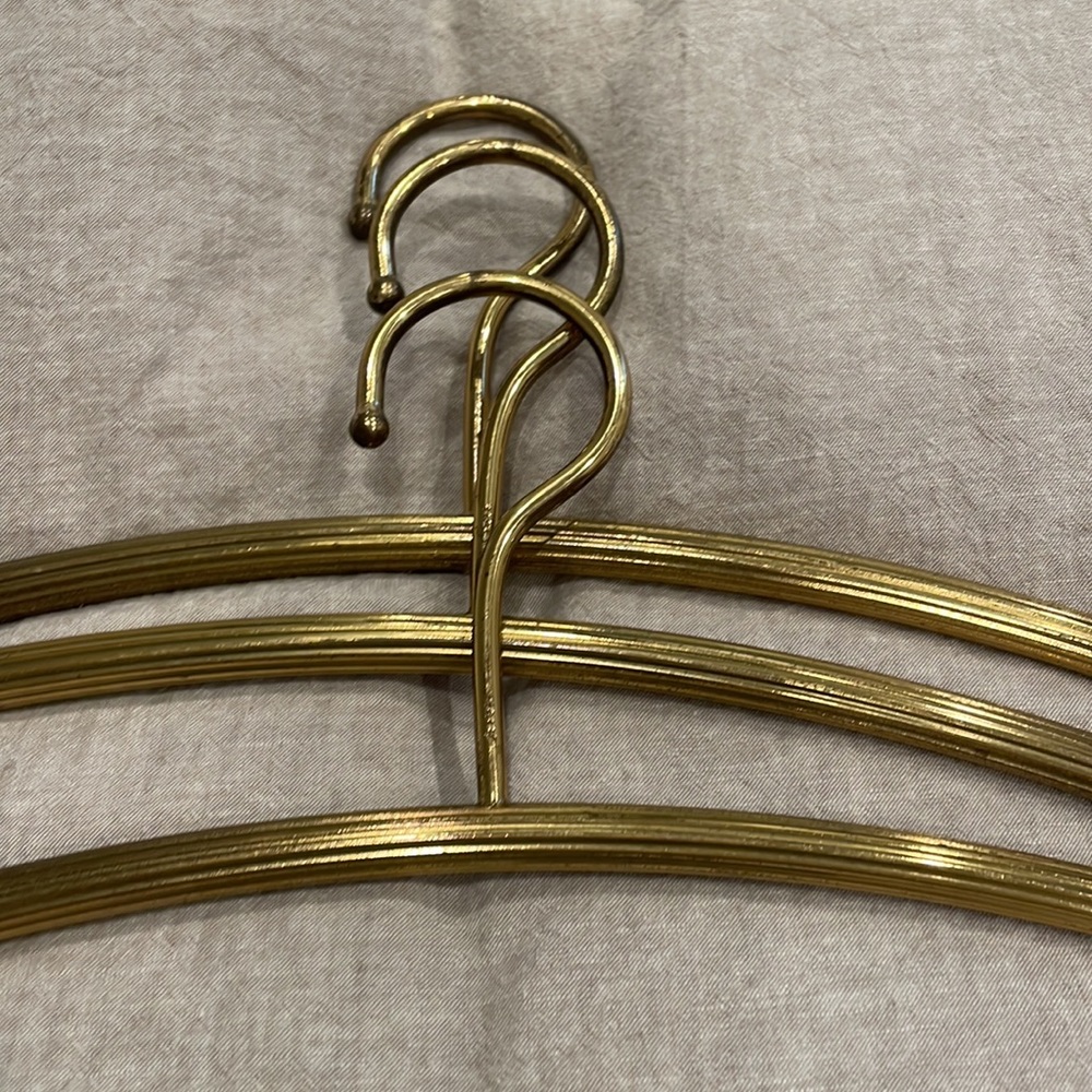 Vintage Brass ITALIAN Clothing Coat Hangers MCM Classic Heavy - Picture 2 of 10